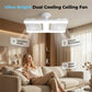 🌬️✨ Doppelter Deckenventilator mit LED-Beleuchtung – modernes Design mit Fernbedienung für Wohn- und Schlafzimmer