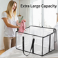 🎁 Transparente Aufbewahrungsbox aus Stoff | Faltbarer Kleiderschrank-Organizer – Ideal für Kleidung, Spielzeug, Decken & mehr! 🧸👕📦