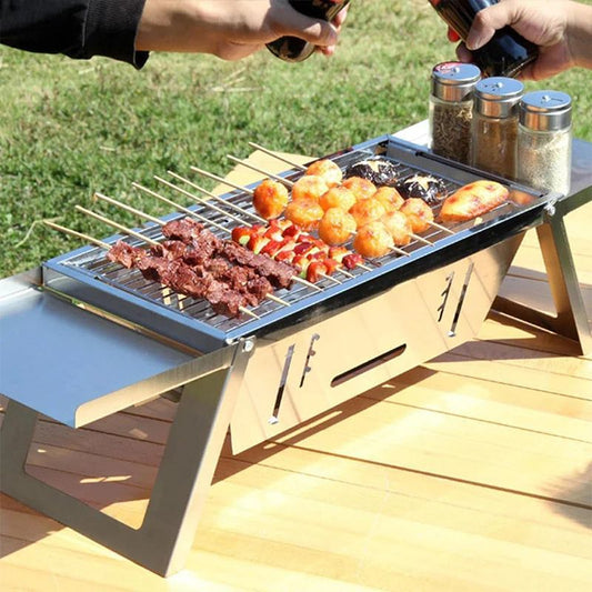 🔥Hot Sale 50% 0FF🔥Stainless Steel Folding Outdoor Barbecue