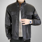 Men's Fashion Barley-Weave Leather Jacket
