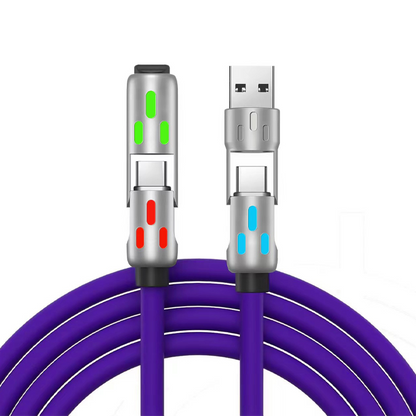 ⏰【Nur für kurze Zeit: 50 % sparen!】✨Universelles 4-in-1-RGB-Schnellladekabel – Komplett verbessert