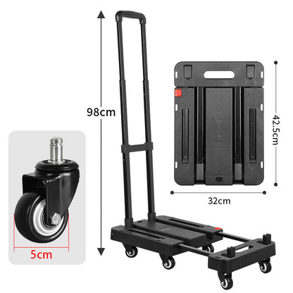 🛒 70% RABATT! 🚛 Faltbare Sackkarre – 150 kg Tragkraft & leise PU-Räder – Teleskopgriff & Sicherheitsriegel – kompakt & platzsparend 💪🔇📦✨